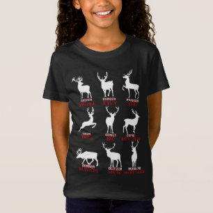Christmas Deer Hunters All of Santa's Reindeer Xma T-Shirt