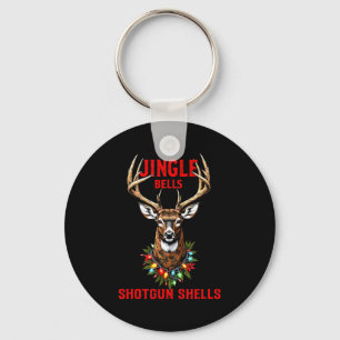 Christmas Deer Hunting Dashing Through Snow Jingle Key Ring