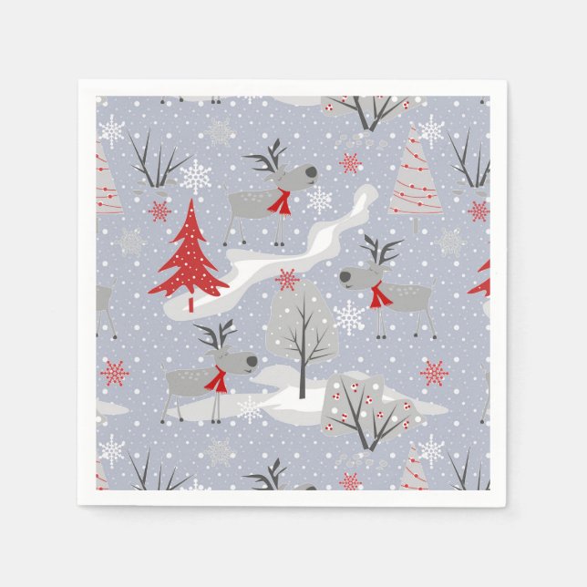 Christmas deer in the forest. napkin (Front)