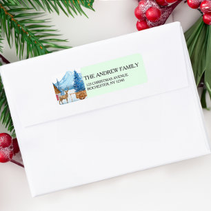 Christmas Deer & Landscape Address