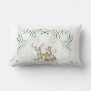 Christmas Deer Lumbar Cushion