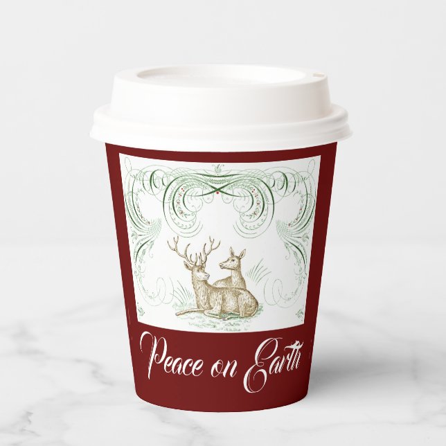 Christmas Deer Paper Cups (Front)