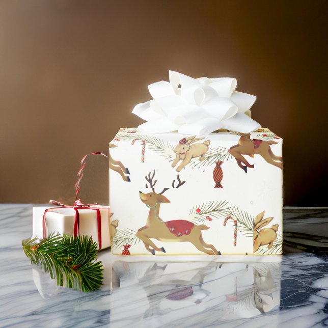 Christmas Deer | Rabbit Wrapping Paper (Creator Uploaded)
