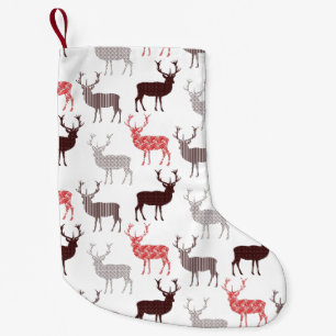 Christmas Deer / Reindeer Decorative Pattern Small Christmas Stocking