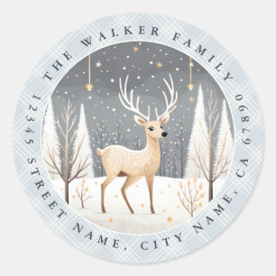 Christmas Deer Round Stickers