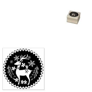 Christmas Deer  Rubber Stamp