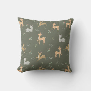Christmas Deer Seamless Pattern Cushion