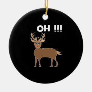 Christmas Deer Season Cute Festive Retro Style Ceramic Tree Decoration