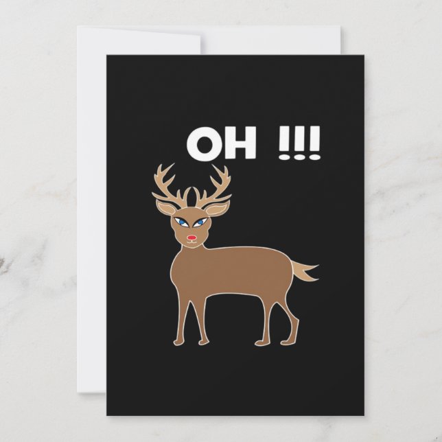 Christmas Deer Season Cute Festive Retro Style Holiday Card (Front)