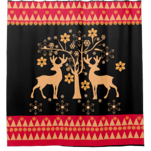 Christmas deer shower curtain