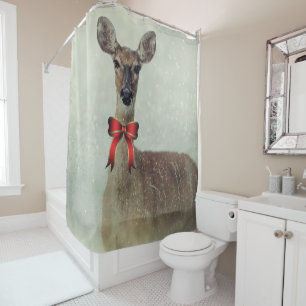 Christmas Deer Shower Curtain