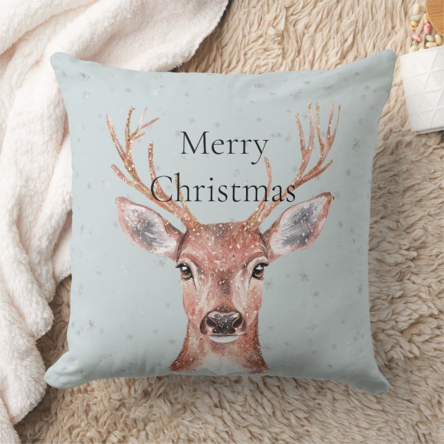 Christmas Deer Snow Cushion (Blanket)
