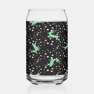Christmas Deer Star Winter Pattern  Can Glass