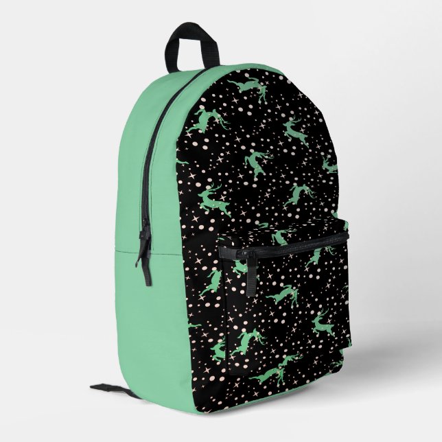 Christmas Deer Star Winter Pattern  Printed Backpack (Back Corner Left)