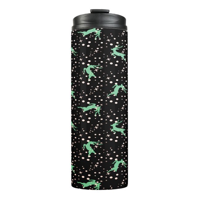Christmas Deer Star Winter Pattern  Thermal Tumbler (Front)