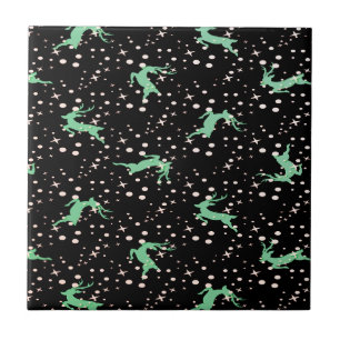 Christmas Deer Star Winter Pattern Tile