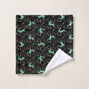 Christmas Deer Star Winter Pattern Wash Cloth