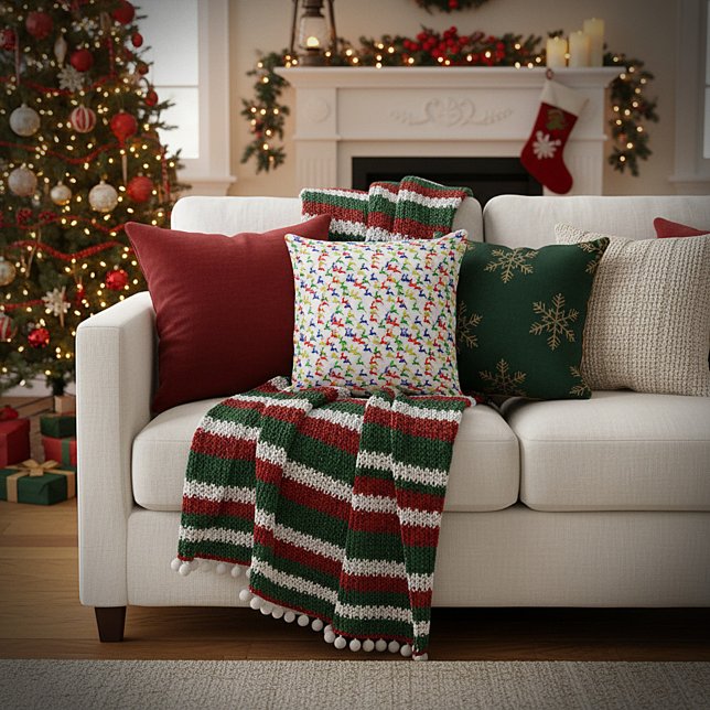 Christmas deer throw pillow (Creator Uploaded)