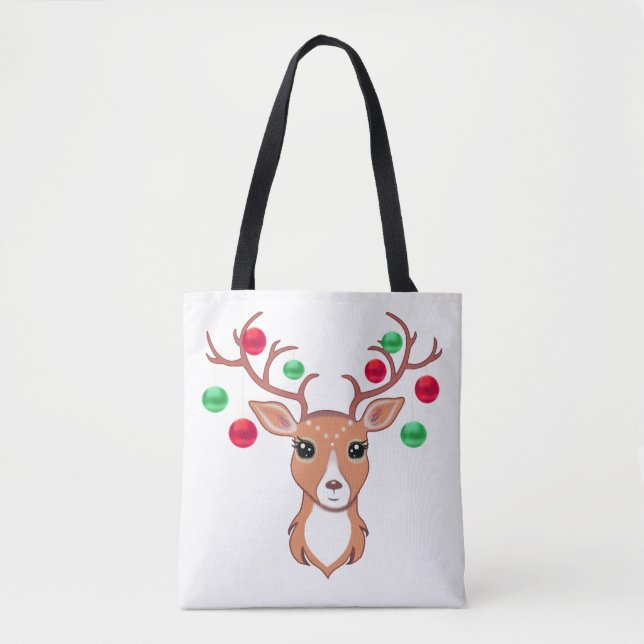 Christmas Deer Tote Bag (Front)