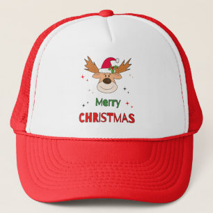 Christmas deer trucker hat