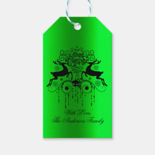 Christmas Deers Slhouettes Gift Tags