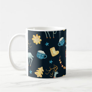 Christmas Deers: Watercolor Seamless Pattern Coffee Mug