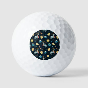 Christmas Deers: Watercolor Seamless Pattern Golf Balls