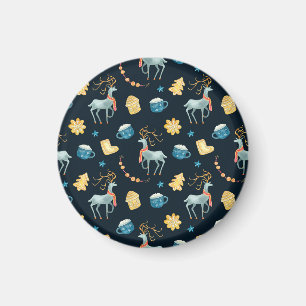 Christmas Deers: Watercolor Seamless Pattern Magnet