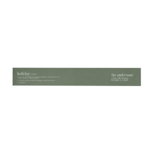 Christmas Definition Holiday Green Wrap Around Label