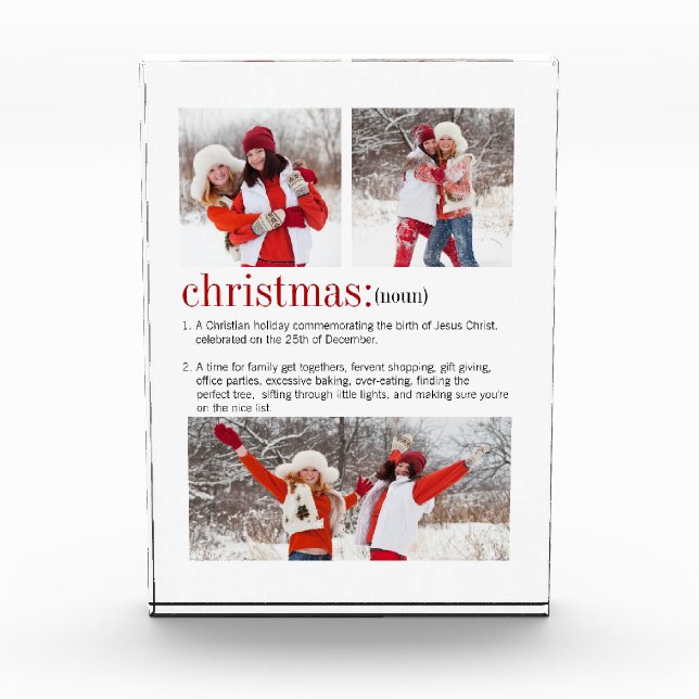 Christmas Definition Holiday Photo Block (Front)