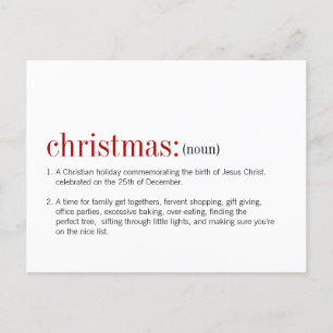 Christmas Definition Holiday Postcard