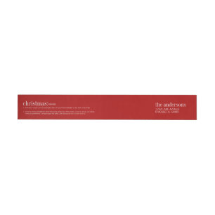 Christmas Definition Holiday Red Wrap Around Label