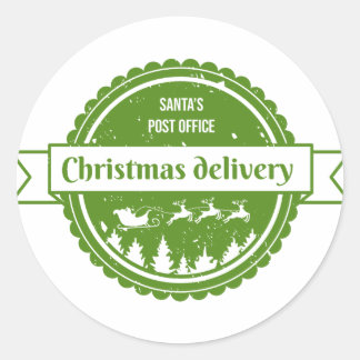 christmas delivery badge classic round sticker