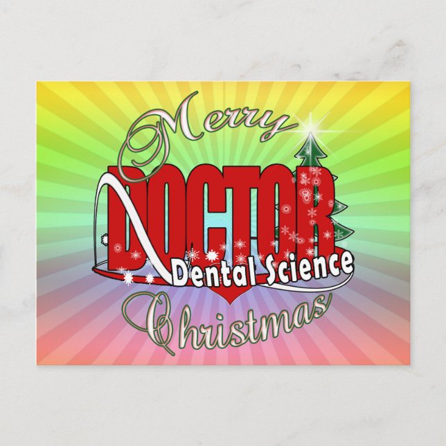 CHRISTMAS Dental Science Holiday Postcard (Front)