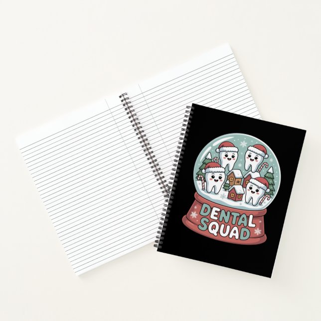 Christmas Dental Squad Snow Globe Cute Holiday Notebook (Inside)