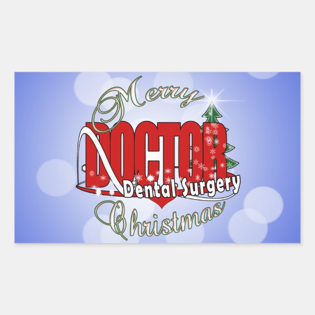 CHRISTMAS Dental Surgery Rectangular Sticker (Front)
