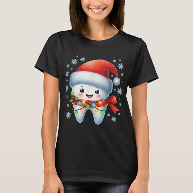 Christmas Dentist Dental Istant Santa Hat Xmas T S T-Shirt (Front)
