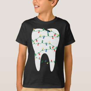 Christmas Dentist Dental Tooth in Christmas Lights T-Shirt
