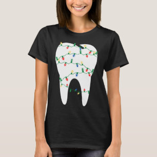 Christmas Dentist Dental Tooth in Christmas Lights T-Shirt