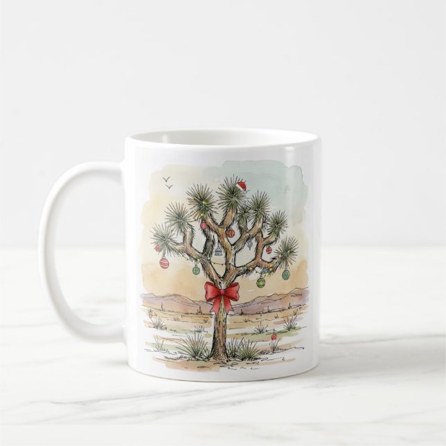 Christmas Desert Mug — Joshua Tree Coffee Cup (Left)