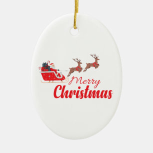 Christmas design and reindeer ceramic tree decoration