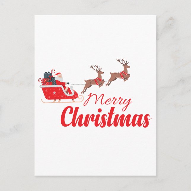 Christmas design and reindeer postcard (Front)