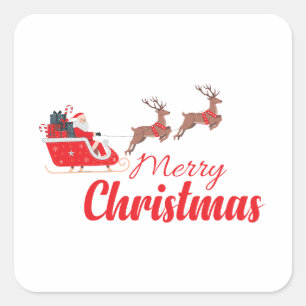 Christmas design and reindeer square sticker