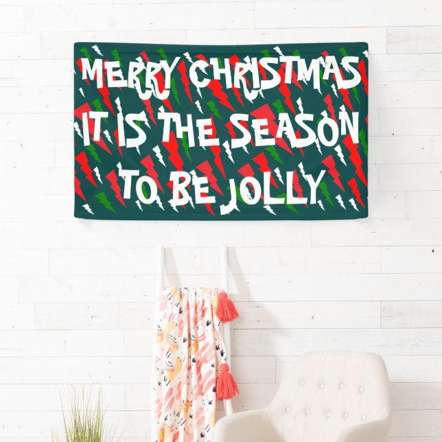 Christmas design green red white with message word banner (Insitu)