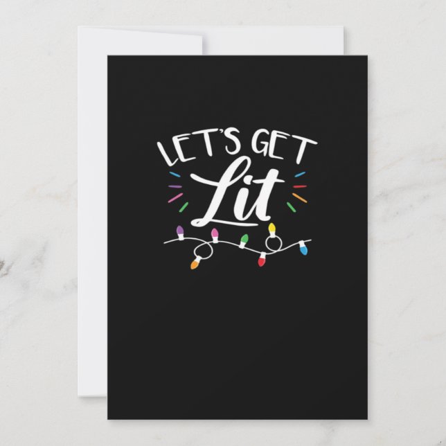 Christmas Design - Let's Get Lit Holiday Card (Front)