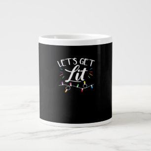 Christmas Design - Let's Get Lit Large Coffee Mug