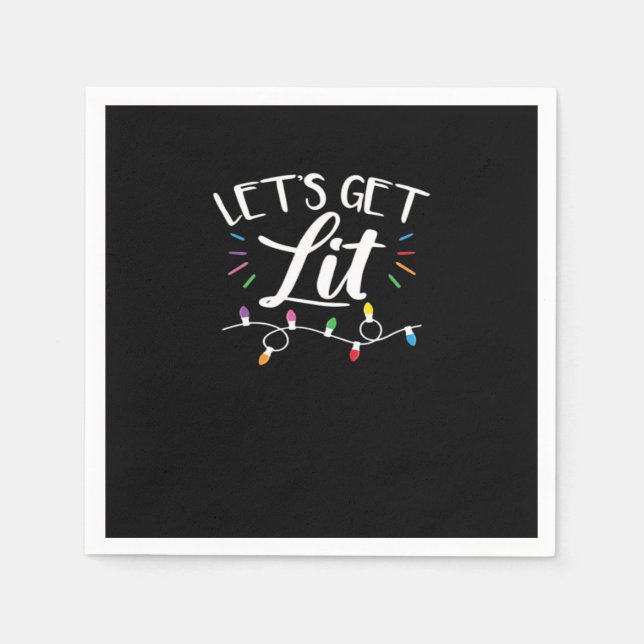 Christmas Design - Let's Get Lit Napkin (Front)