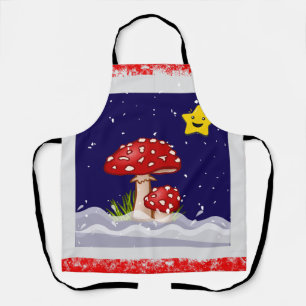 Christmas design mushrooms  apron