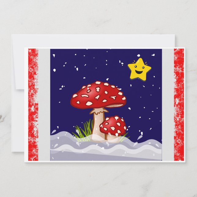 Christmas design mushrooms  invitation (Front)