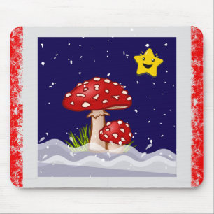 Christmas design mushrooms  mouse pad